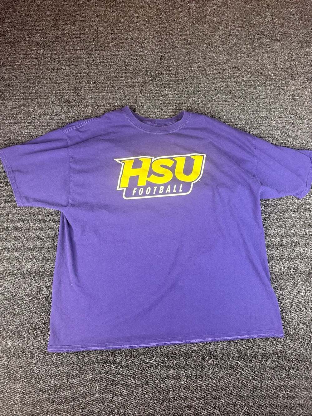 Champion HSU Football T-Shirt Size 2XL Purple Short Sleeve NCAA